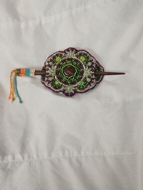 Boho-Chic/ Guatemalan Beaded- Embroidered Hair Accessory